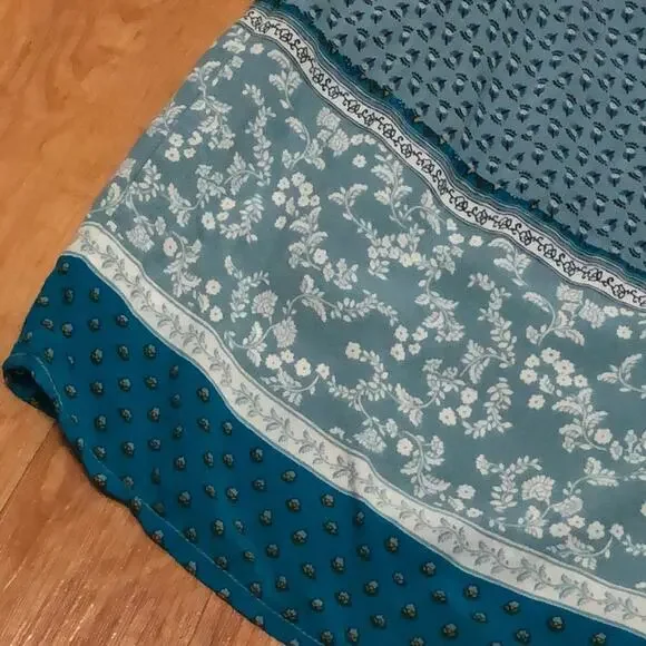 Old Navy Blue/Green Boho Paisley Floral Dress Size XS Petite - Picture 6 of 12